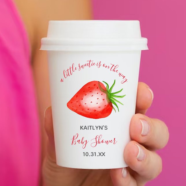 Little Sweetie Strawberry Baby Shower Paper Cups (Creator Uploaded)