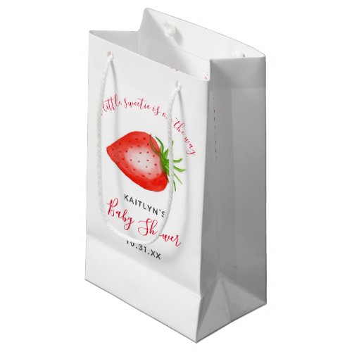 Little Sweetie Strawberry Baby Shower Small Gift Bag