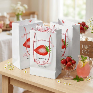 Little Sweetie Strawberry Baby Shower Small Gift Bag