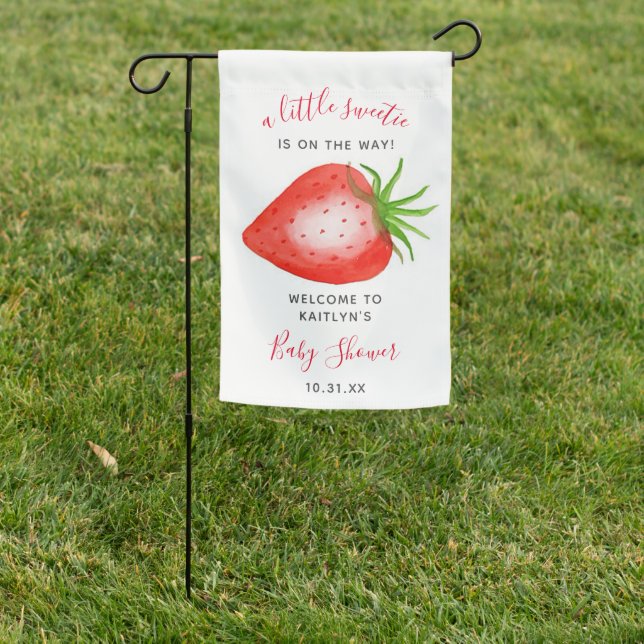 Little Sweetie Strawberry Baby Shower Welcome Sign (In SItu)