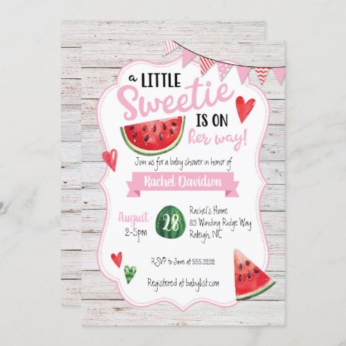 Little Sweetie Watermelon Baby Shower Invitation
