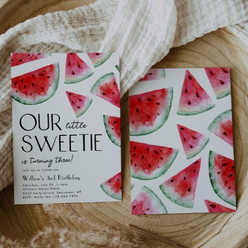 Little Sweetie Watermelon Birthday Invitation