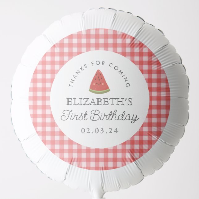 Little sweetie Watermelon  First Birthday Balloon (Front)