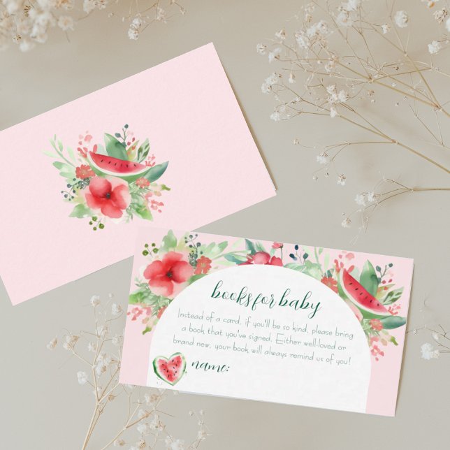 Little Sweetie Watermelon Floral Books for Baby Enclosure Card (Little Sweetie Watermelon Floral Books for Baby Enclosure Card)