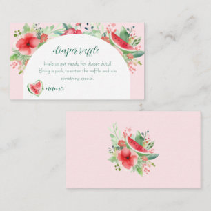 Little Sweetie Watermelon Floral Diaper Raffle Enclosure Card