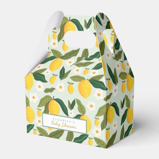 Little Sweetie Yellow Lemon  Baby Shower  Favor Boxes (Front Side)