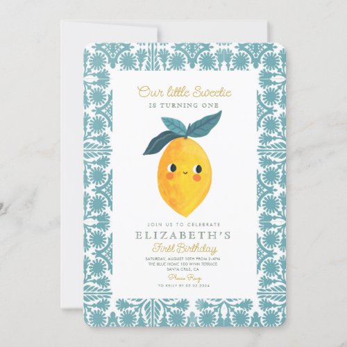 Little SweetieLemon Citrus 1st Birthday Invitation