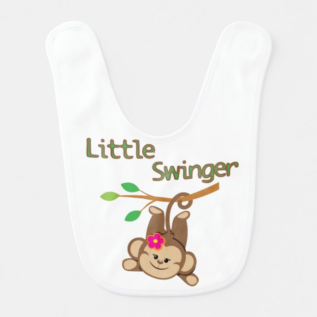 Little Swinger Girl Monkey Bib (Front)