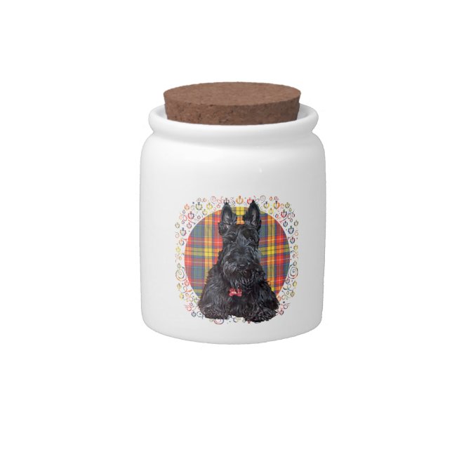 Little Tartan Scottie Dog Candy Jar (Front)