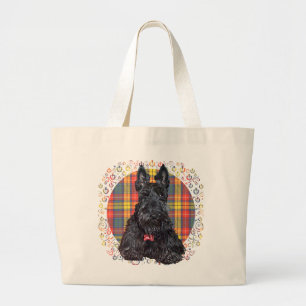 Little Tartan Scottie Dog Large Tote Bag