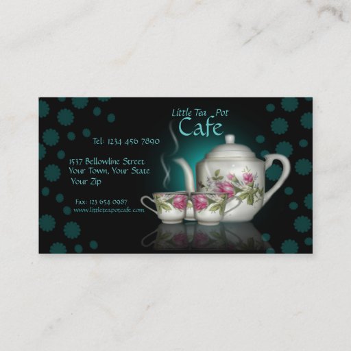 Customizable Little Tea Pot Cafe Shop Business Card