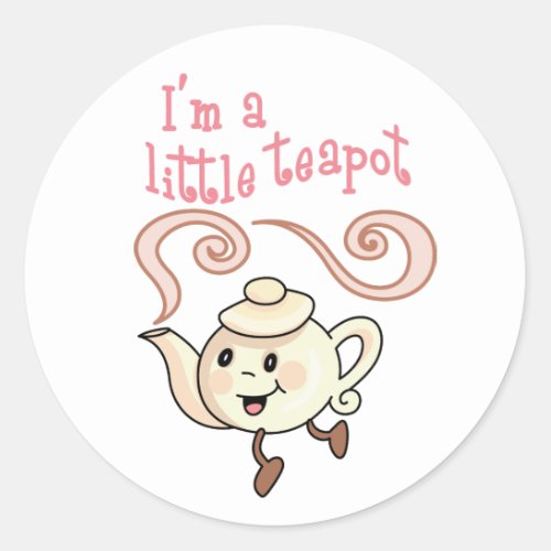 Little Teapot Classic Round Sticker