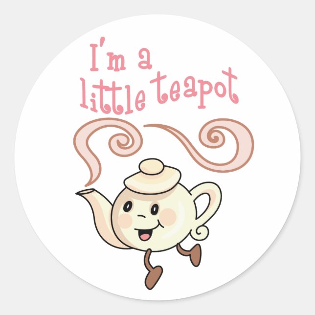 Little Teapot Classic Round Sticker (Front)