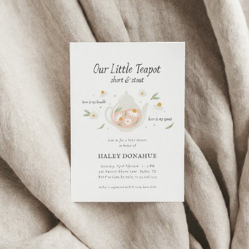 Little Teapot Nursery Rhyme Storybook Baby Shower Invitation