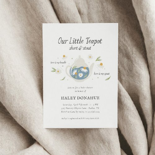 Little Teapot Nursery Rhyme Storybook Baby Shower Invitation