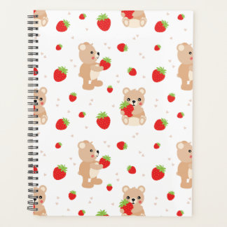 Little teddy bear with berry planner
