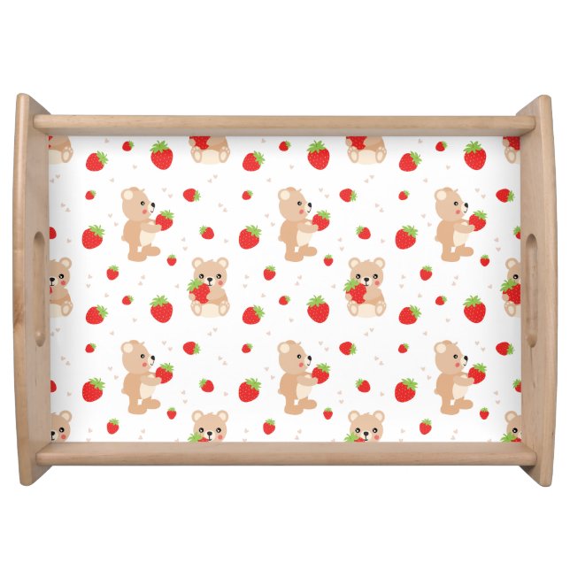 Little teddy bear with berry serving tray (Front)