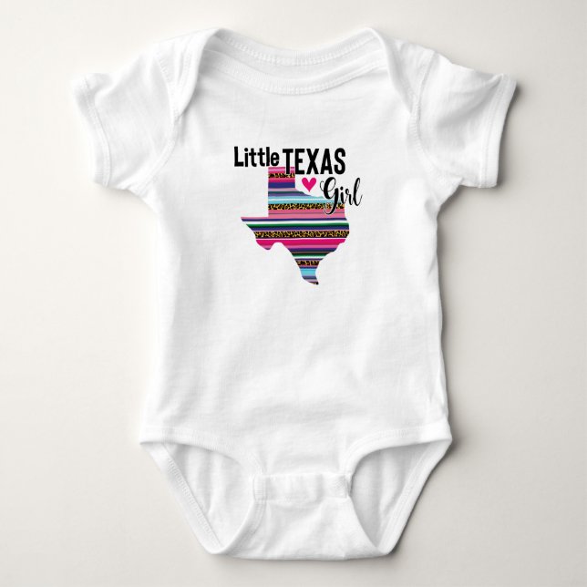 Little Texas Girl Serape Baby Bodysuit (Front)