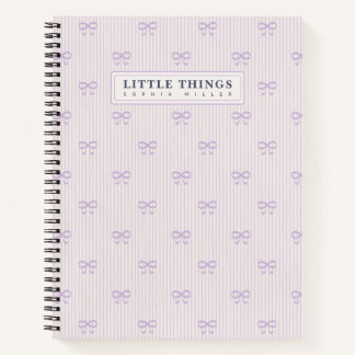 Little Things Personalized Coquette Bows Lilac Notebook