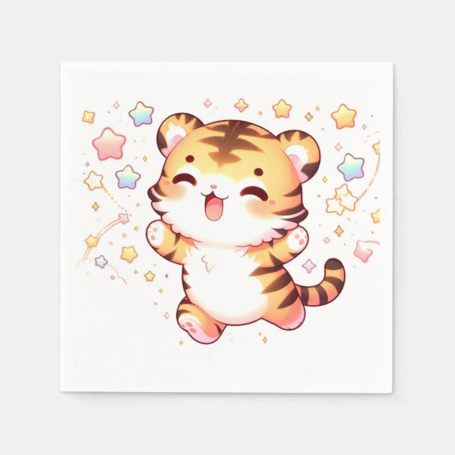 Little Tiger Baby Shower Napkins (Front)