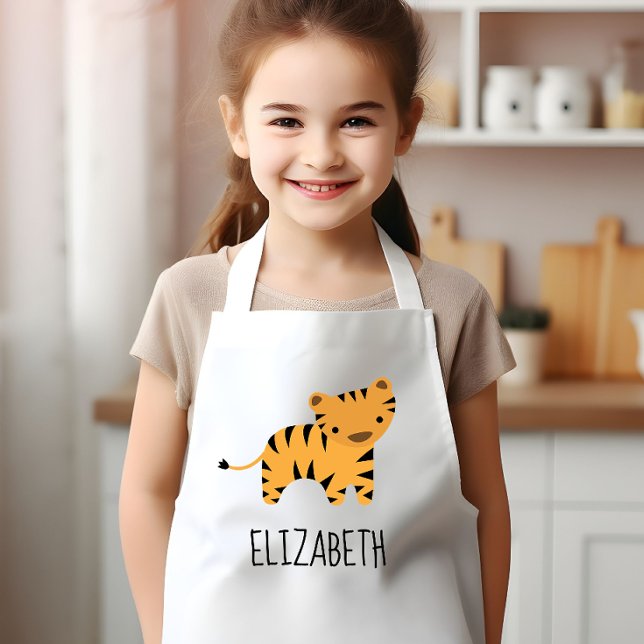 Little Tiger Cute Personalized Kids' Apron (Creator Uploaded)
