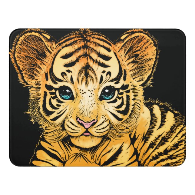 LITTLE TIGER DOOR SIGN (Contemporary Front)