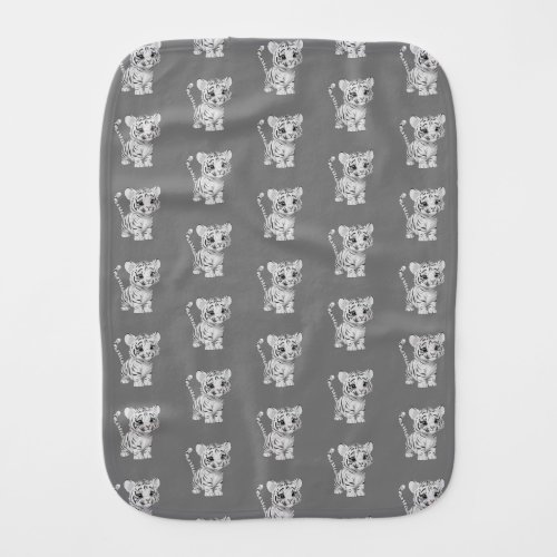 Little Tiger Grey Baby Burp Cloth