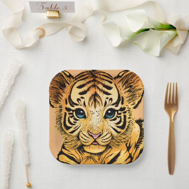 LITTLE TIGER PAPER PLATES (Wedding)