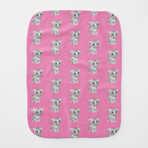 Little Tiger Pink Baby Burp Cloth