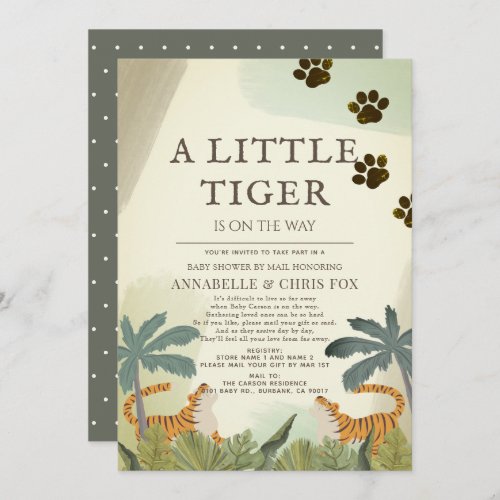 Little Tiger Safari Jungle Baby Shower by Mail Invitation