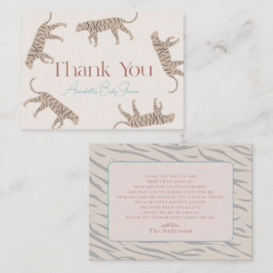 Little Tiger Taupe Baby Shower Thank You Note Card