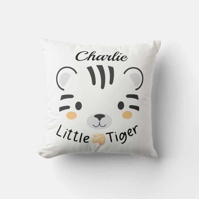 Little Tiger Throw Pillow (Front)