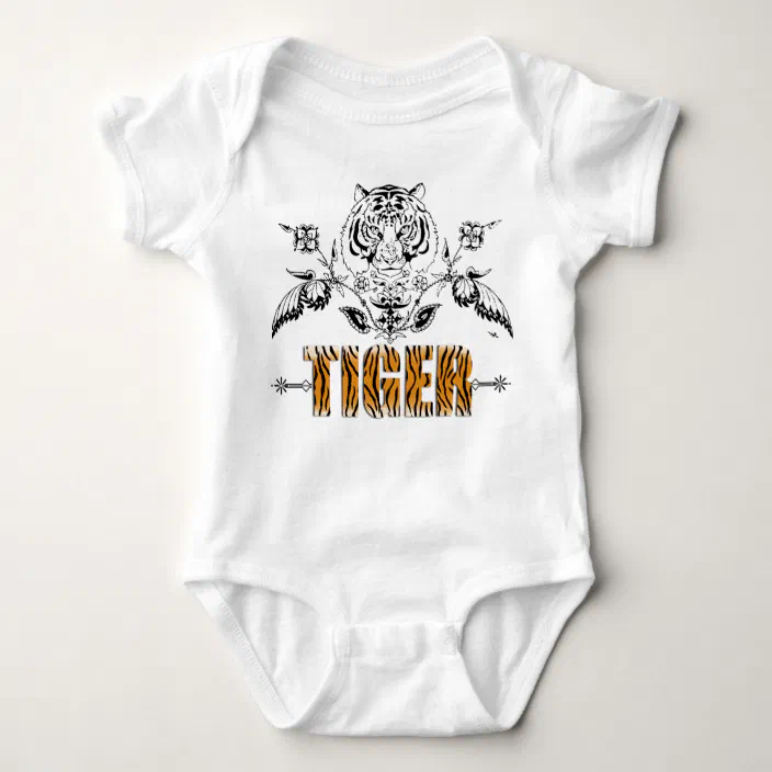 Little Tiger Vintage Tiger Print Baby Shirt Zazzle Com