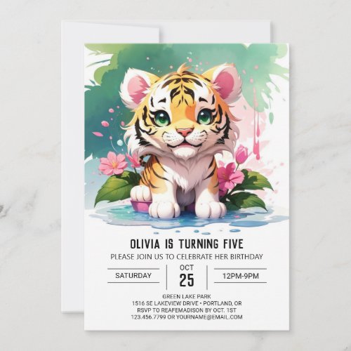 Little Tigers Jungle Adventure Birthday Invitation