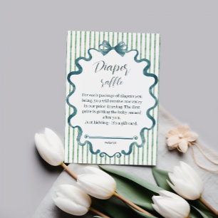 Little Tini One Blue Cocktail Diaper Raffle Ticket Enclosure Card