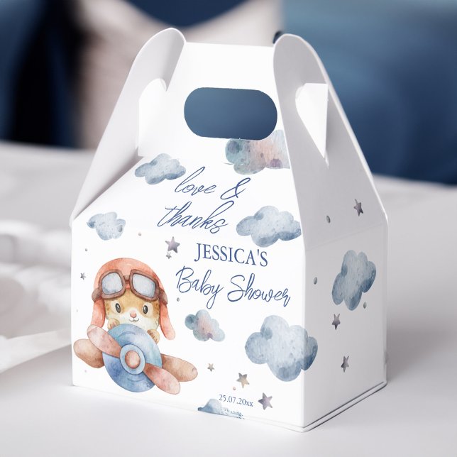Little tiny pilot airplane baby shower favor boxes (Little tiny pilot airplane baby shower favor box baby shower favors elegant favor box)