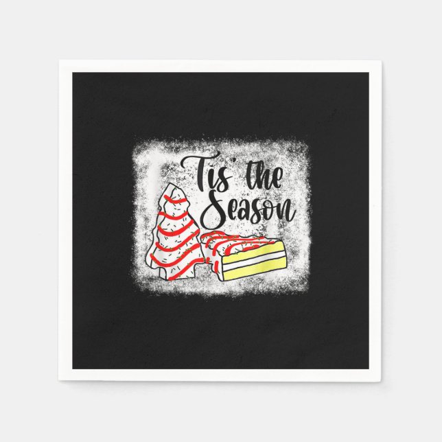 Little Tis' The Season Christmas Tree Cakes Debbie Napkins (Front)