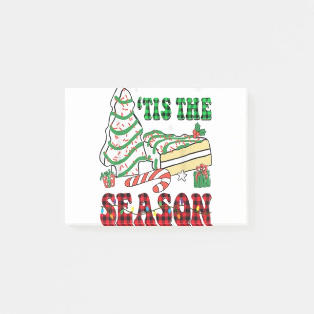 Little Tis' The Season Christmas Tree Cakes Debbie Post-it Notes (Front)