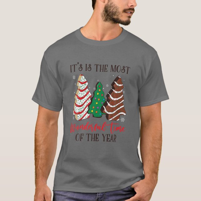 Little Tis' The Season Christmas Tree Cakes Debbie T-Shirt (Front)