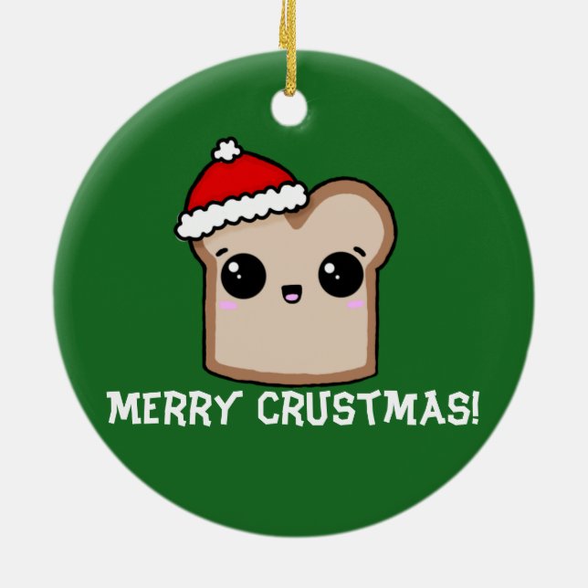 Little Toast Christmas Ceramic Ornament (Back)