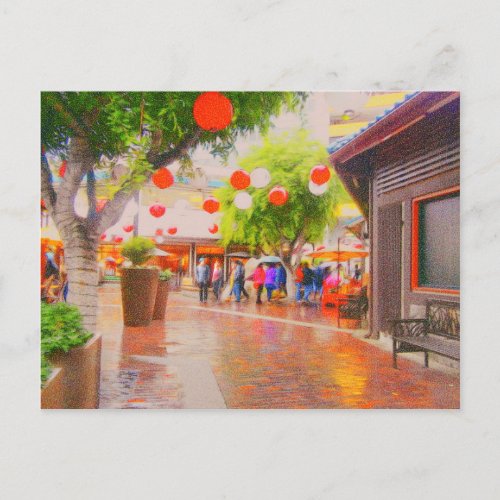 Little Tokyo Japanese village Painting Postcard