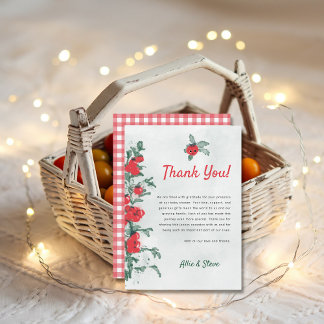 Little Tomato Rustic Chic Watercolor Baby Shower Thank You Card
