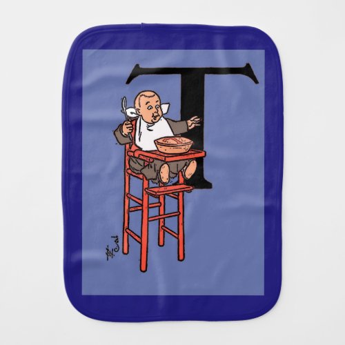 Little Tommy Tucker in his highchair Burp Cloth