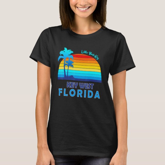 Little Torch Key Key West Florida Retro Tropical B T-Shirt (Front)
