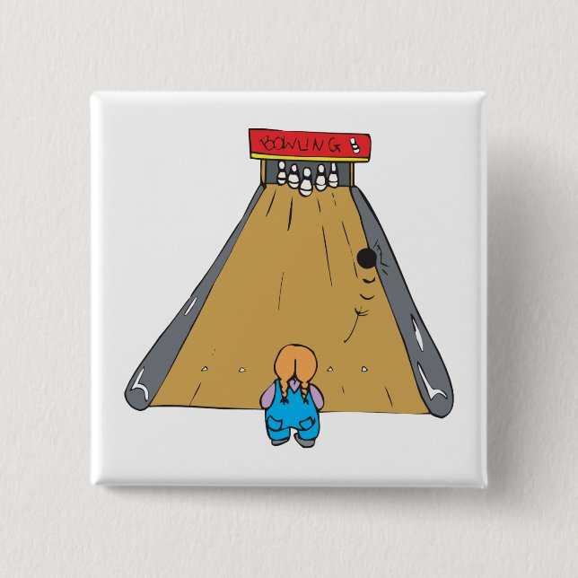 little tot bowling gutter ball button (Front)