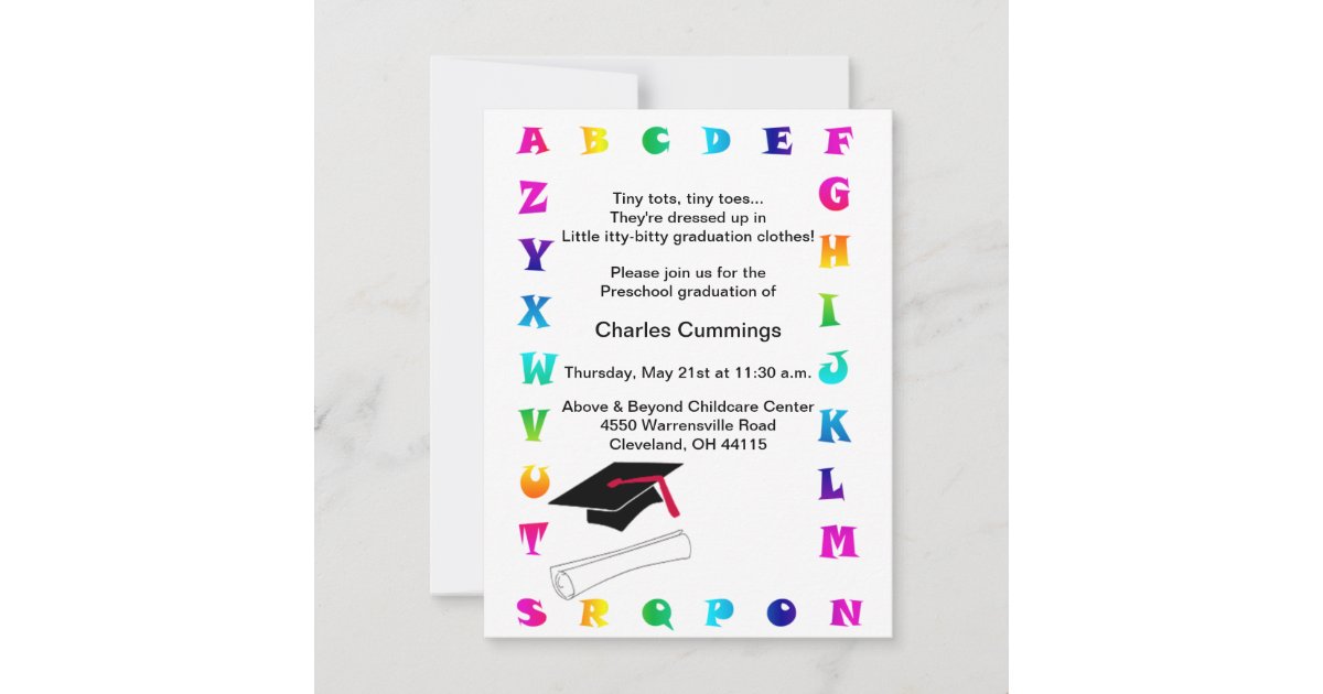 Little Tots Preschool Graduation Announcement | Zazzle