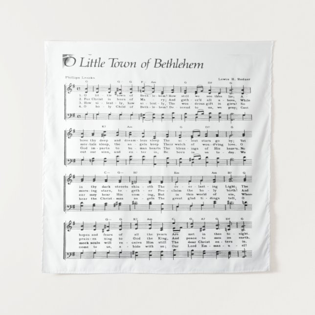 Little Town Bethlehem Christmas Carol Tapestry (Front)