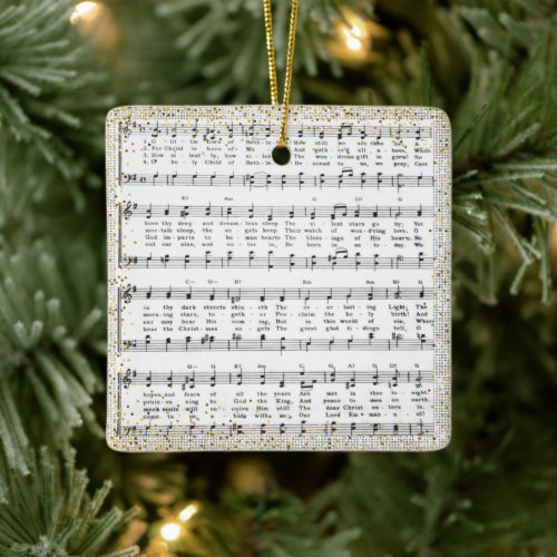 Little Town Bethlehem Sheet Music Christmas Ceramic Ornament