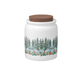 Little town in Winter Candy Jar