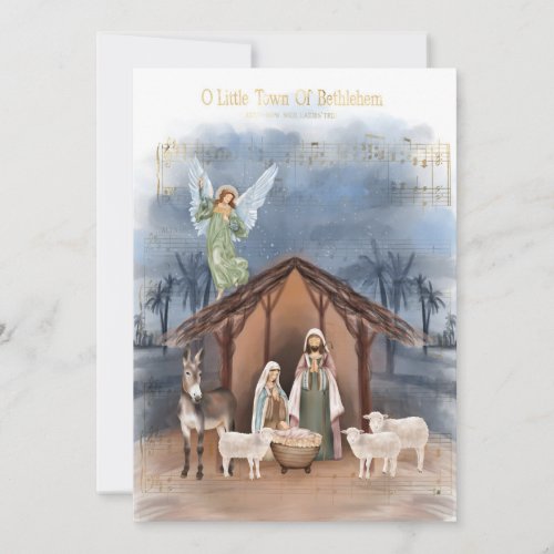 Little Town of Bethlehem Nativity Holiday Card